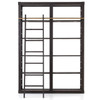French Modern Reclaimed Wood Library Bookcase with Ladder