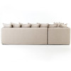 Nora Modern Slipcovered Corner Sectional Sofa - Oatmeal