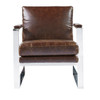 Elan Mid Century Modern Brown Leather Arm Chair