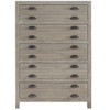 French Printer's Rustic Gray Wood Narrow 5-Drawers Chest