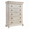 Belgian Cottage Carved Narrow Dresser - Antiqued White