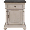 Belgian Cottage Carved Bluestone Top Bed Side Table