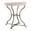 Belgian Cottage Round End Table - Antiqued White