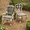 Belgian Country Gray Velvet Upholstered Dining Room Cabriole Dining Chairs