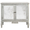 Okorie French Country Antiqued Mirrored Console Cabinet