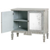 Okorie French Country Antiqued Mirrored Console Cabinet