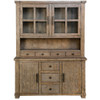 Farmhouse Reclaimed Wood Buffet with Hutch Cabinet