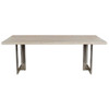 Uptown Whitewashed Solid Wood Dining Room Table, Nickel legs
