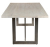 Uptown Whitewashed Solid Wood Dining Room Table, Iron Nickel legs