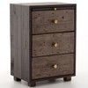 Calais Reclaimed Wood 3 Drawer Nightstand- Rustic Brown