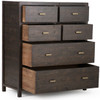 Caminito Dark Brown Reclaimed Wood Tallboy Chest of Drawers