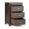 Caminito Dark Carbon Reclaimed Wood 3 Drawers Nightstand