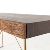 Keaton Reclaimed Wood + Antiqued Brass Modern Desk