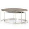 VBEN-018B, SHAGREEN NESTING COFFEE TABLE-STAINLESS