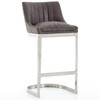 Rory Graphite Leather + Stainless Steel Bar Stool