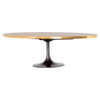 Evans Industrial Tulip Oak Wood Top Oval Dining Table 98"