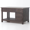 Ian Solid Wood and Concrete Kitchen Island