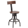 Industrial Solid Wood Adjustable Stool