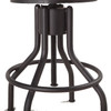 Industrial Solid Wood Adjustable Stool with footrest