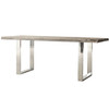 Modern Live Edge Wood and Stainless Steel Dining Table 80"