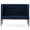 Chaucer Navy Blue upholstered bench with back