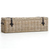 Coastal Vintage Grey Woven Wicker Storage Trunk