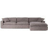 Plume Grey Upholstered Block Arm 2-Piece Sectional Sofa 106"