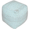 Ashley Light Aqua Square Pouf Ottoman