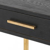 Smith Modern Ebony Oak Gold Brass Leg Writing Desk