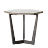 Quentin Industrial Iron Bluestone Hexagon End Table