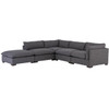 Westworld Modern Gray 5-Piece Modular Lounge Sectional Sofa