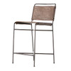 Oxford Distressed Brown Leather Steel Tube Counter Stool Oxford Distressed Brown Leather Steel Tube Counter Stool