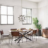 Oxford Distressed Brown Leather Steel Tube Dining Chairs