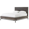 Alexa Industrial Modern Iron & Oak Wood Queen Size Platform Beds