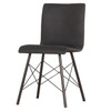 Diaw Black Leather Iron Dining Side Chair