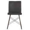 Diaw Black Leather Iron Dining Side Chair