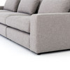 Bloor Contemporary Gray Fabric 3 Seater Large Sofa 131"