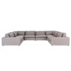 Bloor Contemporary Gray Fabric 8-Piece U-Shaped Sectional Sofa