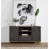 Elle Brass Leg Reclaimed Wood 2 Door Media Sideboard 60", Black