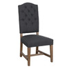 Ava Camelback Tufted Granite Linen Dining Chair