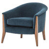 Nomad French Modern Rolled Edge Blue Armchair