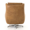 Charles Retro Tan Leather Swivel Club Chair