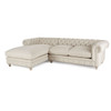 Warner Tufted Linen Chesterfield Left-Chaise Sectional Sofa