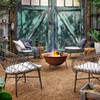 Marquis Metal Wicker Sunburst Outdoor Lounge Chair
