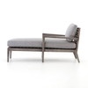 Laurent Cushioned Weathered Grey Teak Outdoor Chaise Lounges