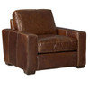 Oliver Brown Leather Accent Chair