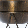 Luna Antiqued Brass Standing Planter