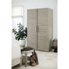 Coastal Zephyr Gray Louvered Wardrobe Armoire