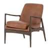 Braden Mid-Century Brandy Tan Leather Club Chair