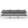 Modern Sherwood Grey Teak Outdoor 3 Seat Sofas 93"